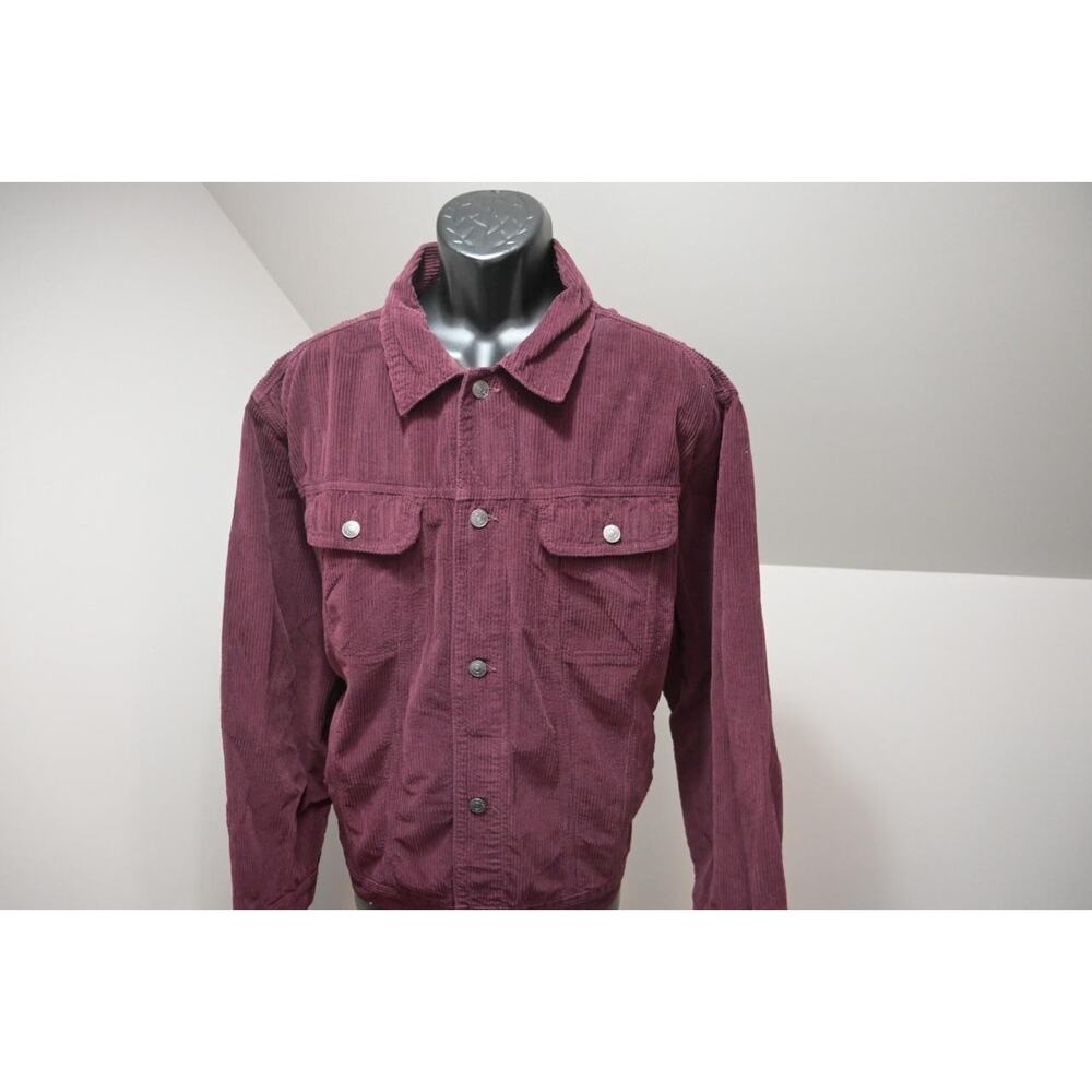 American Eagle Corduroy Jacket Button Up Dark Purple‎ Rugged Mens Sz 2XL XXL